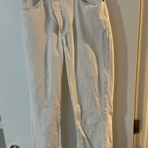 Abercrombie & Fitch Cream Ultra High Rise Pants